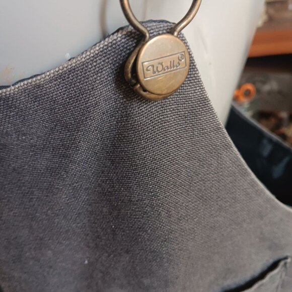 Large Short 38-40 Vintage Zero-Zone Walls Gray Insulated Work Bib Overalls  90s - Picture 7 of 11